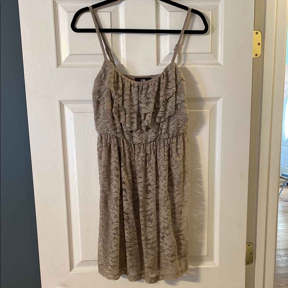 I.N. San Francisco Tan Lace Dress